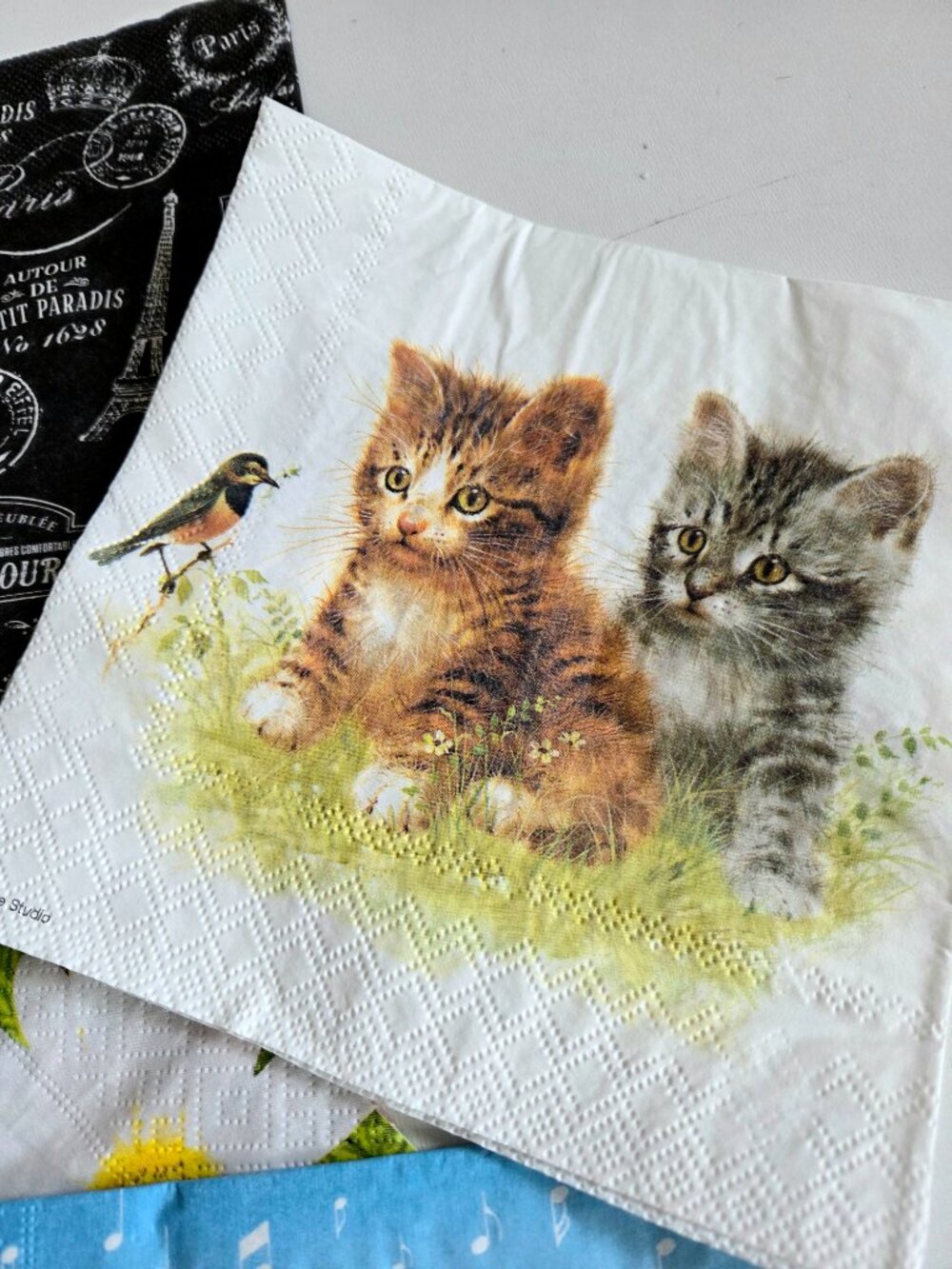 7 paper napkins for party, decoupage or any other craft project
